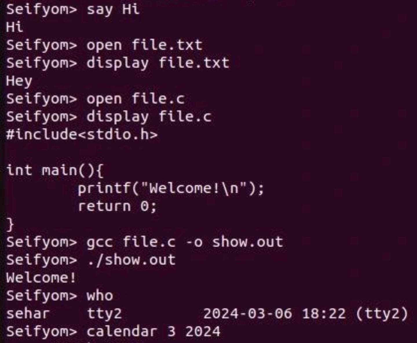 Unix Shell Replica project thumbnail